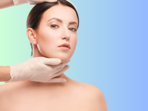 Assessment before cheek filler Woman who gets assessed by a doctor before cheek filler