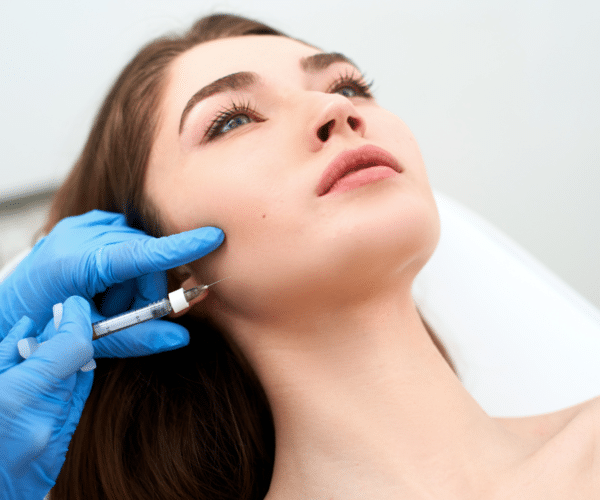 Young woman getting masseter Botox Young woman who gets masseter botox