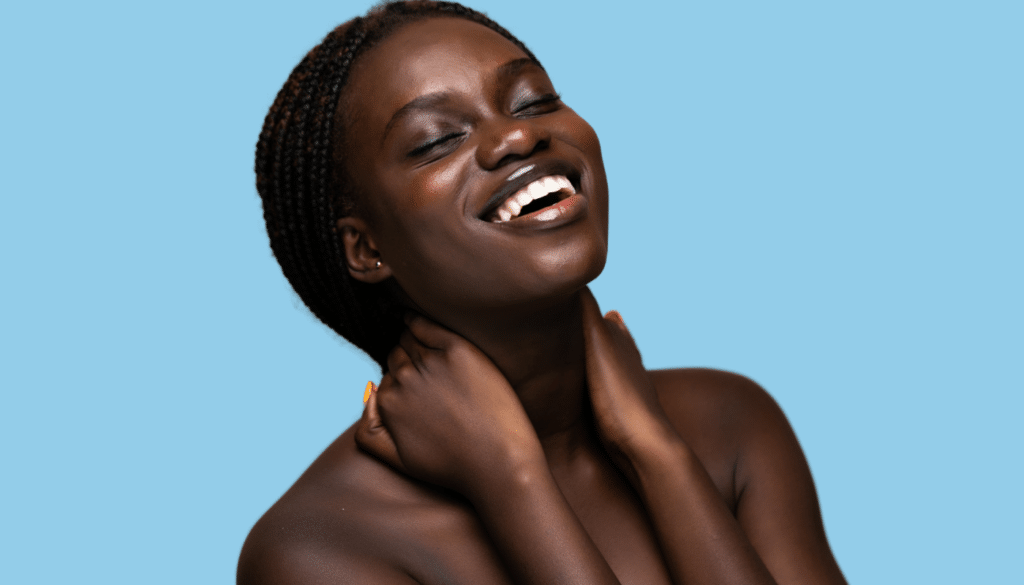Dark skinned woman Dark skinned woman who looks beautiful