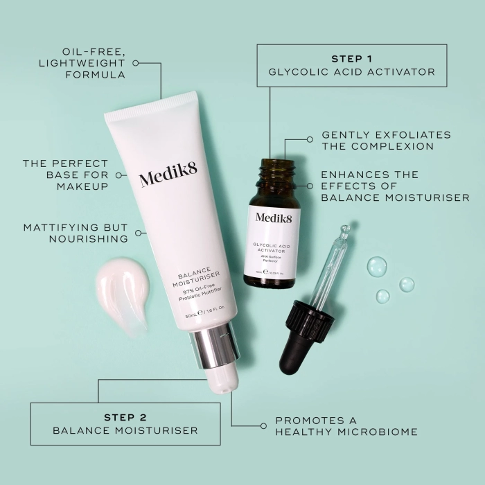 Medik8 Balance Moisturiser with Glycolic Acid Activator - Image 3